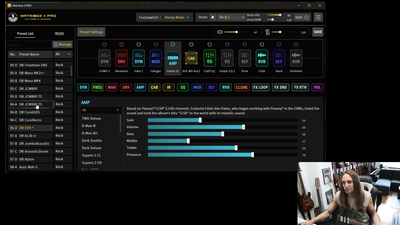 Sonicake Matribox 2 pro - van halen/80s tones   w/ harley Benton Fusion 3 HSS