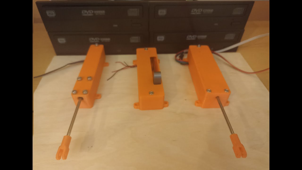 Optical drive linear actuator - new 2 models with integrated limit switches + lift test