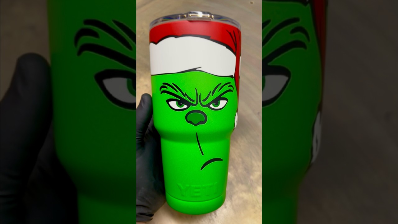 Grinch-Inspired Powder Coated YETI | Dry Powder Art