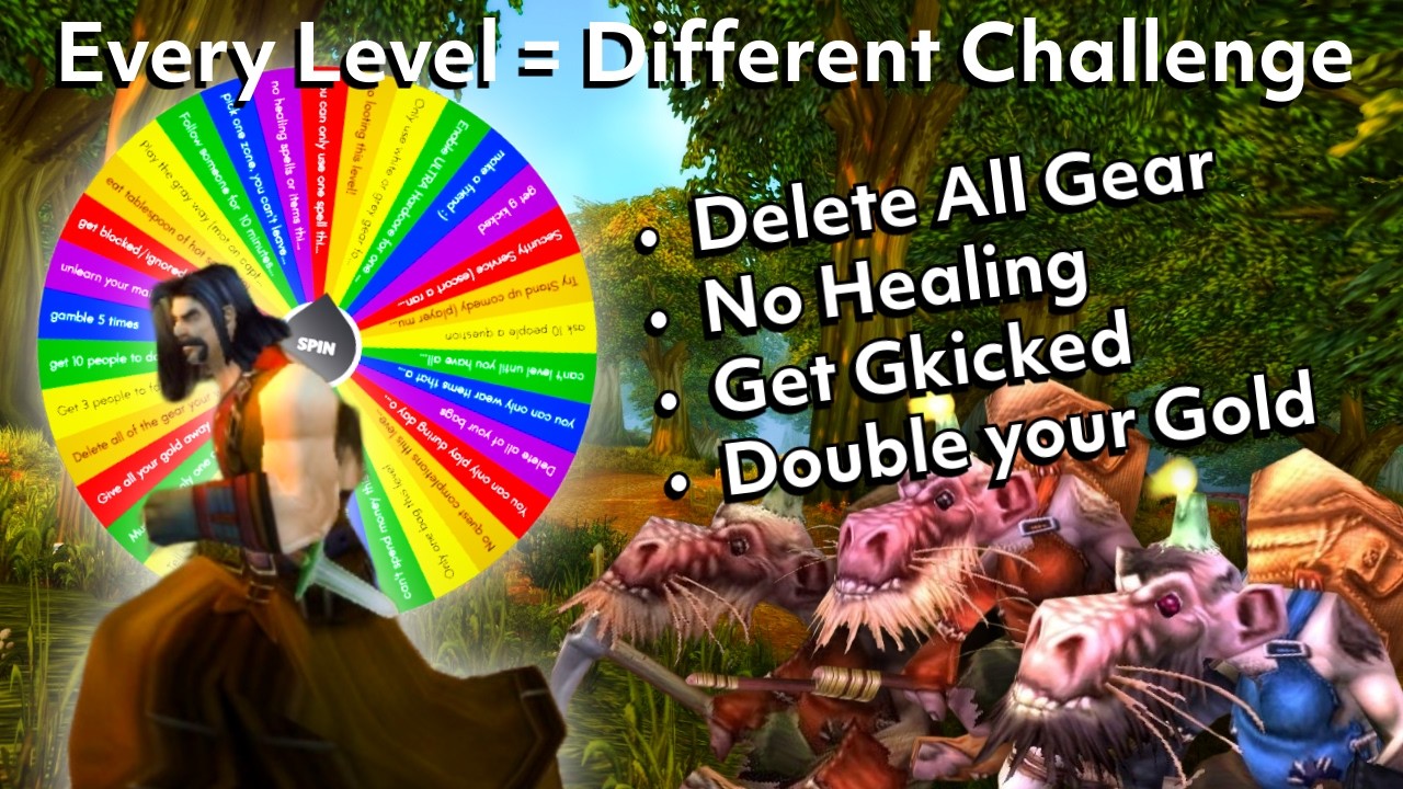 Hardcore WoW, but I can't level until I spin the wheel | Hardcore Wheelocked