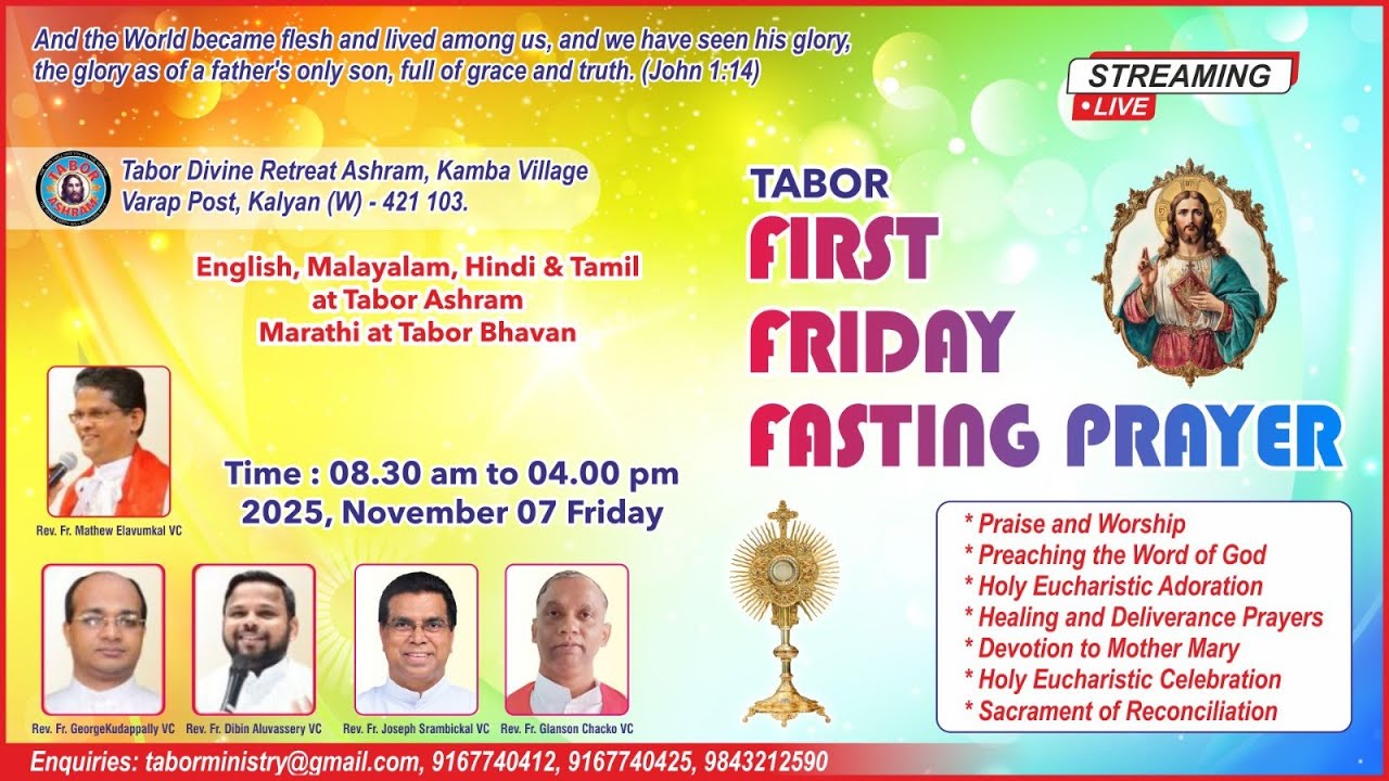 TABOR FIRST FRIDAY SERVICE: LIVE ON 07 NOV 2025 08.30AM TO 4PM TABOR ASHRAM KALYAN