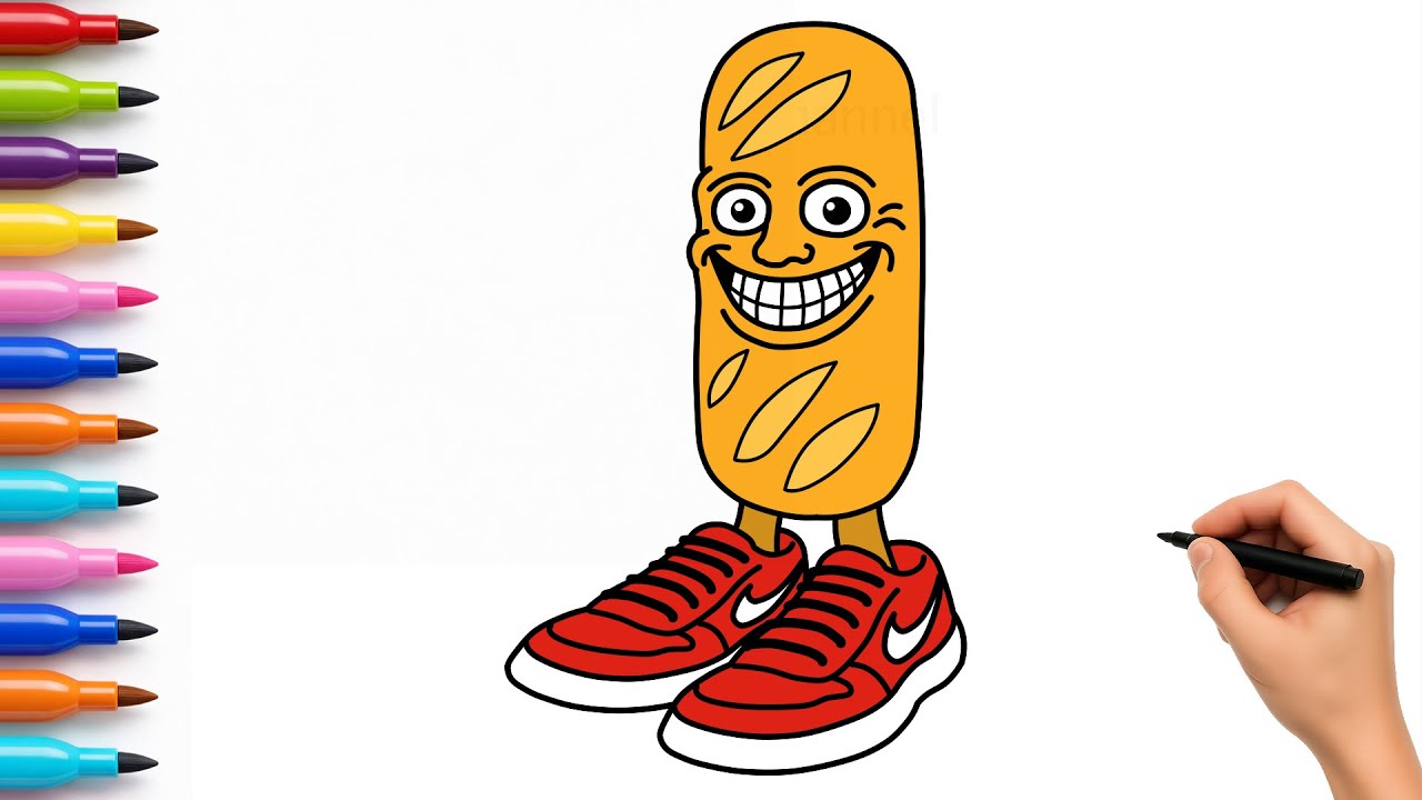 Como Desenhar a Baguette Man   - Brainrot