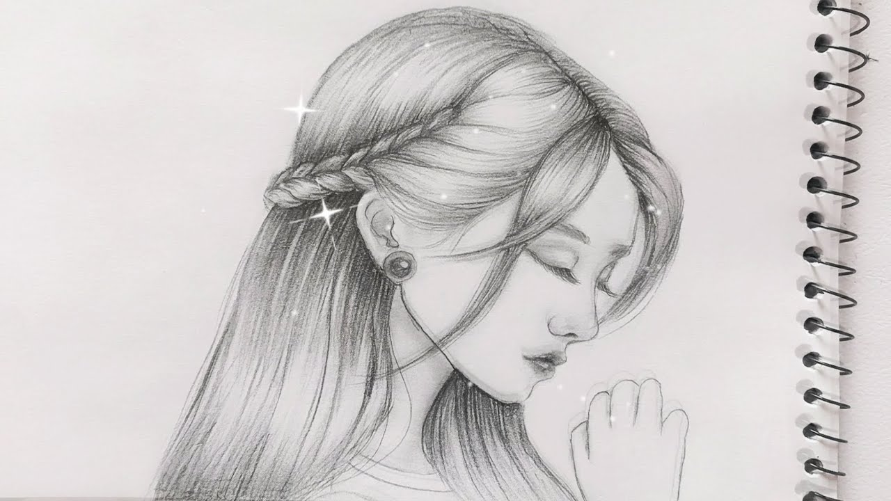 How to Draw a Beautiful Girl (Side View) Step by Step | Easy Pencil Sketch ||•Pencil palette 🎨