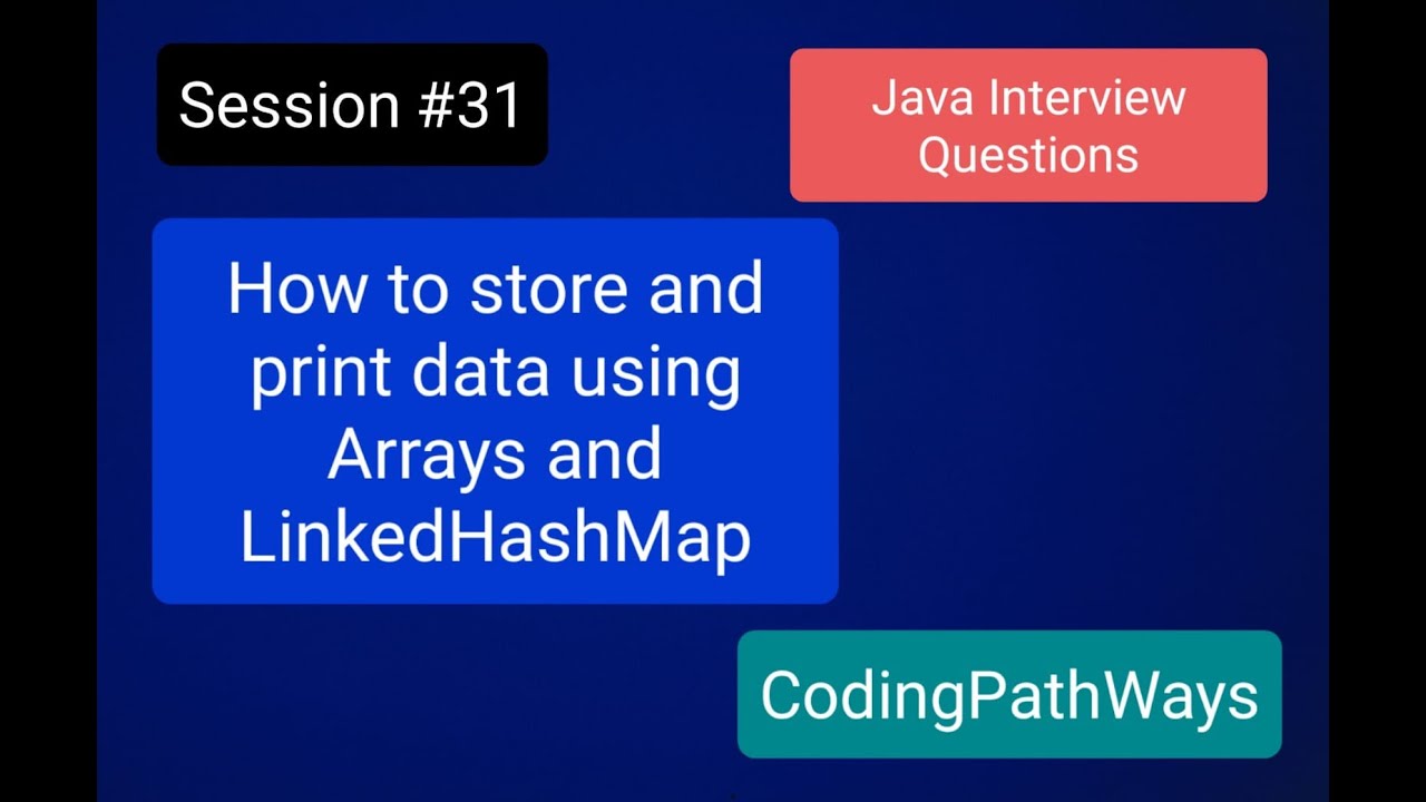 Java Interview questions: #31 Store and Print data using two String arrays and LinkedHashMap | Demo