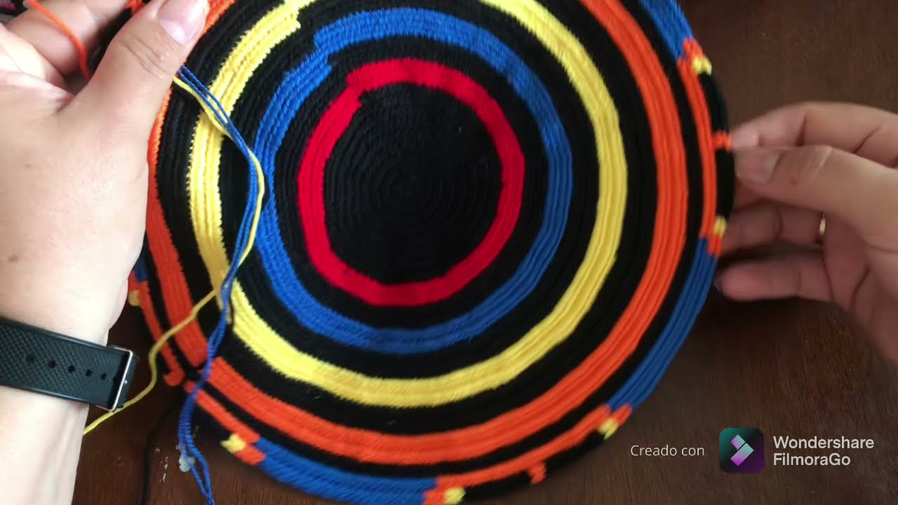 mochila wayuu fácil De 5 colores parte1)#tutorial #artesanal #mochilawayuu