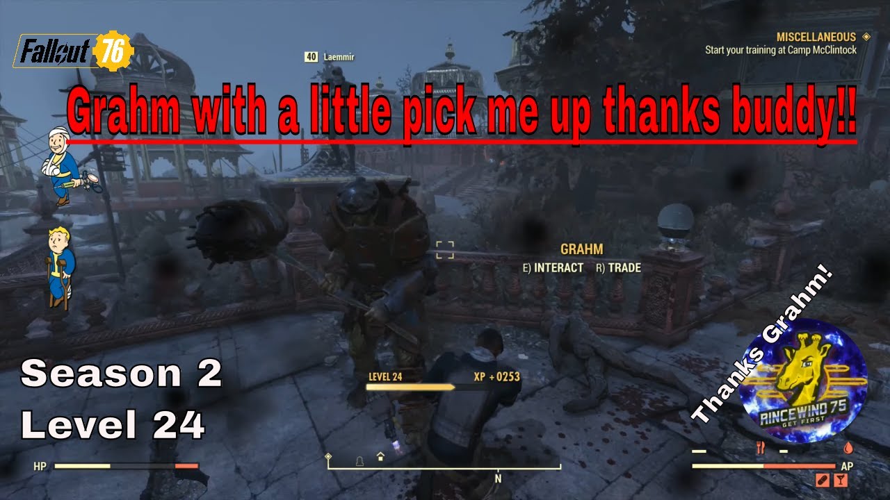 Fallout 76: Grahm with a little pick me up thanks buddy!!