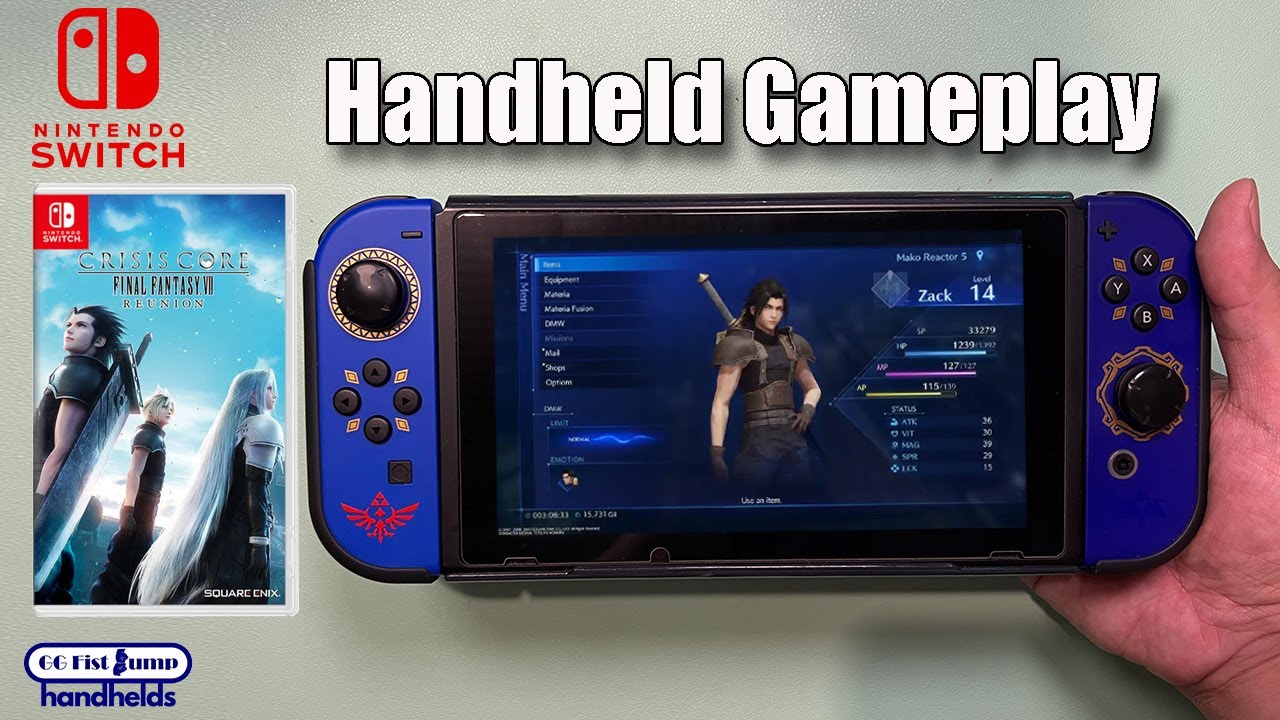 Crisis Core: Final Fantasy VII Reunion Handheld Gameplay | Nintendo Switch | Undocked Lite