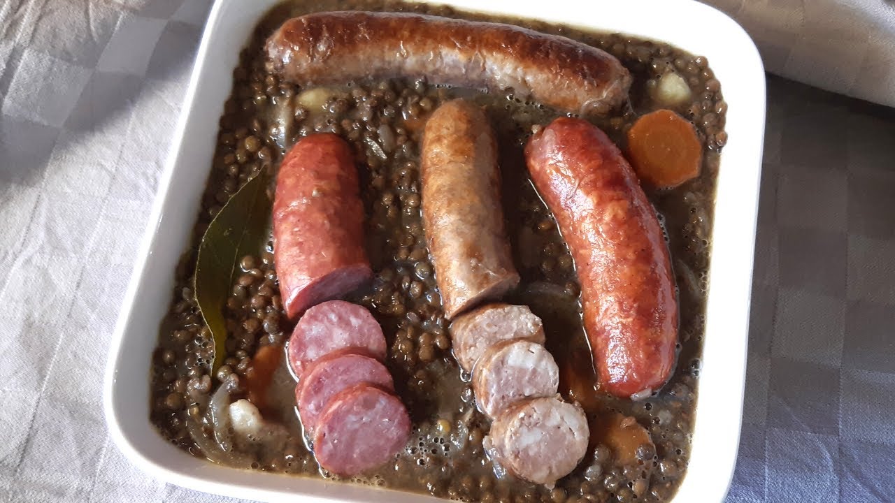 Lentilles cuisinées aux 2 saucisses #277