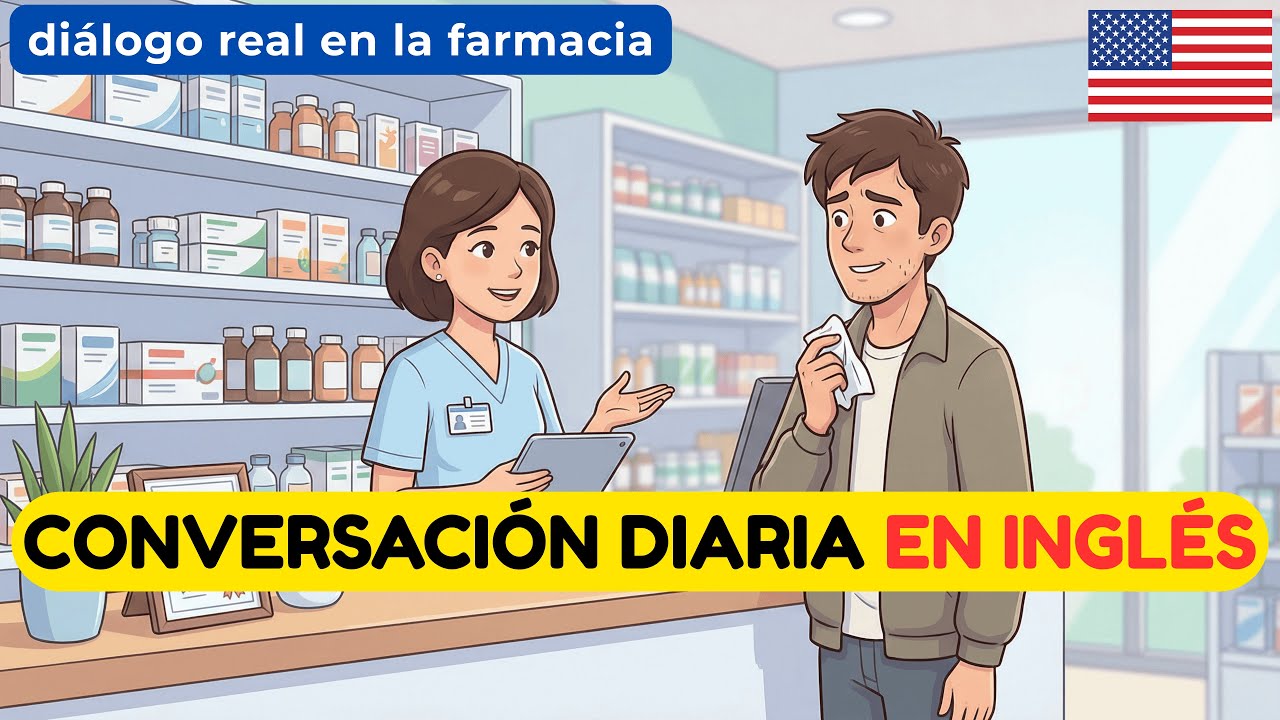 Mejora tu escucha en inglés rápido: diálogo real en la farmacia para describir síntomas (🇺🇸)