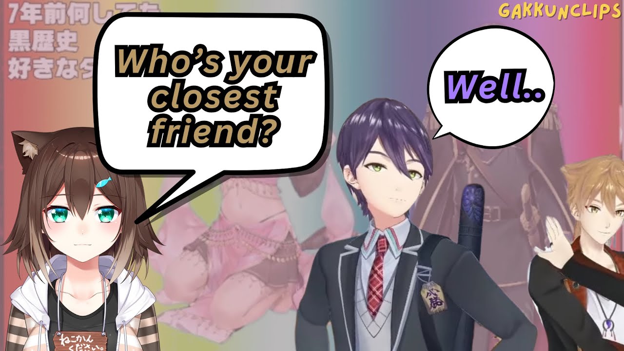 [ENG SUB] Who is Kenmochi Toya's closest male friend? (Nijisanji Fumino Tamaki)