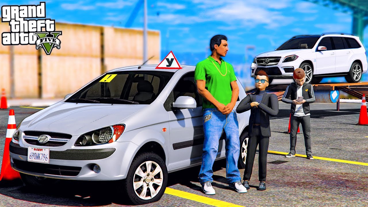 ОТЕЦ И СЫН В GTA 5 - СЫН СДАЕТ НА ПРАВА! КУПИЛ ШКОЛЬНИКУ HYUNDAI GETZ! ДЕТИ ЗА РУЛЕМ! 🌊ВОТЕР
