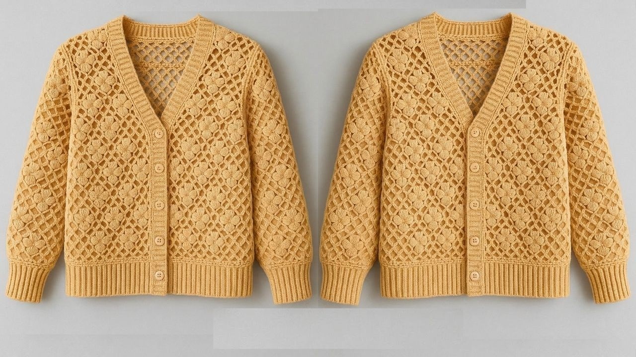 Just 2 Rows, So Easy! Modern Crochet Pattern❤️  UNIQUE & EASY Crochet Stitch for sweaters, cardigan
