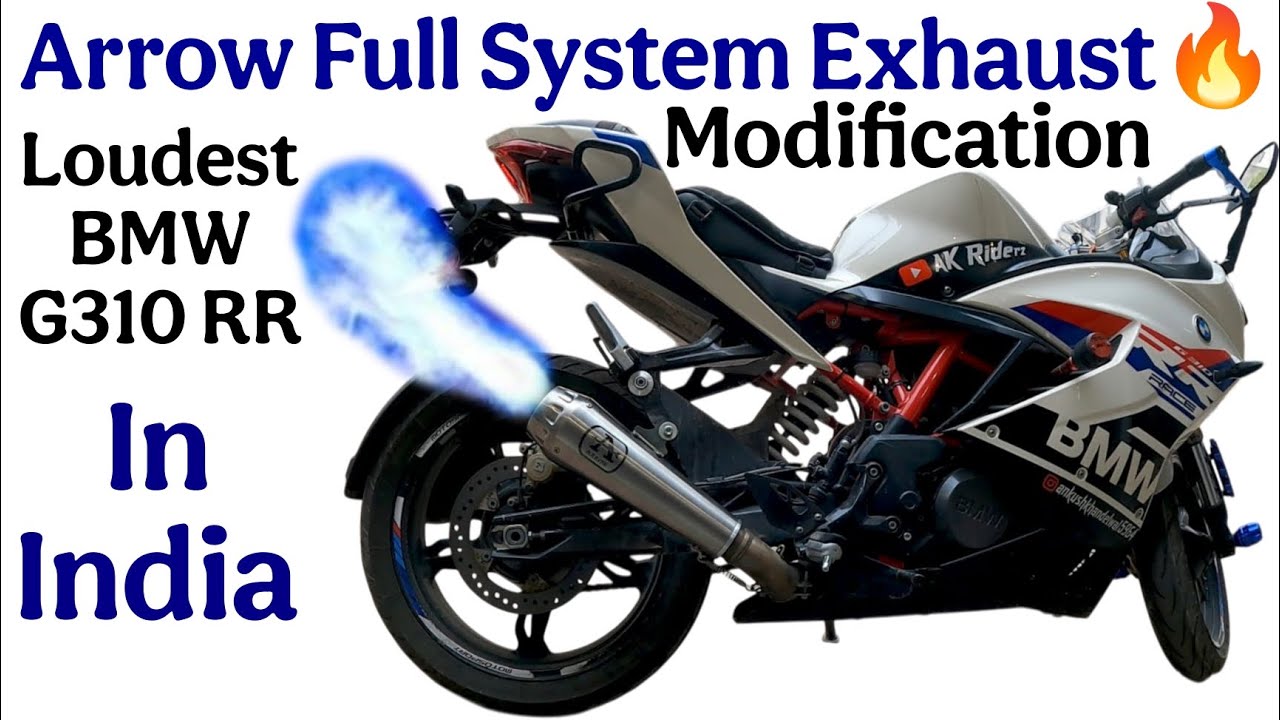 BMW G310 RR Exhaust Change Modification🔥||Purana Exhaust Fat Gya😰||Loudest BMW G310 RR in India🏍️