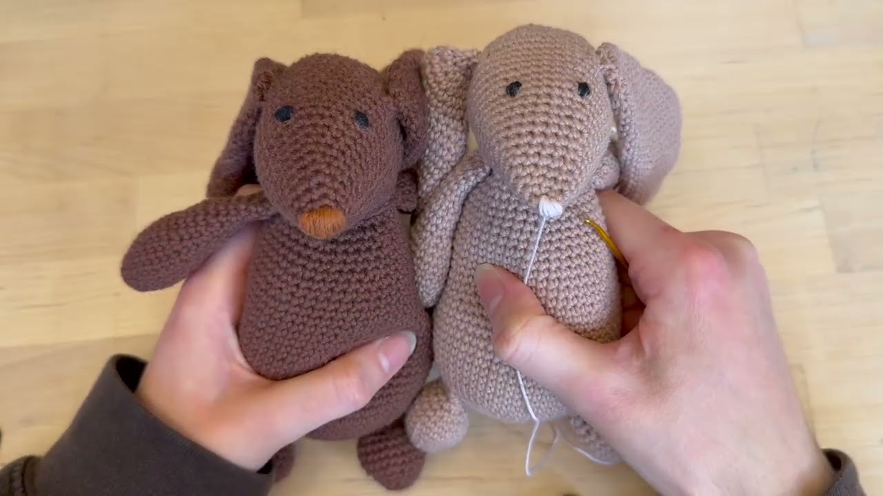 Bunny Pattern: Help Video 10 (Embroider the nose)