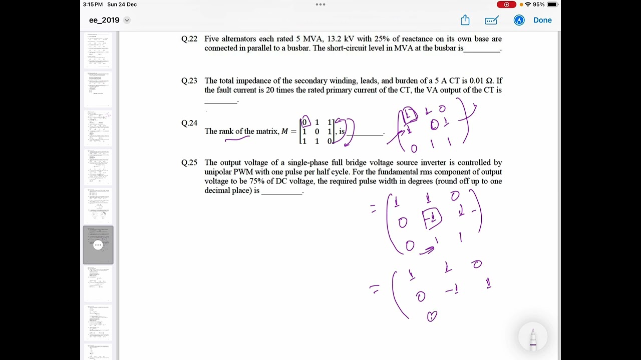 Gate Data Science And AI || Linear Algebra Previous Year Questions Practice