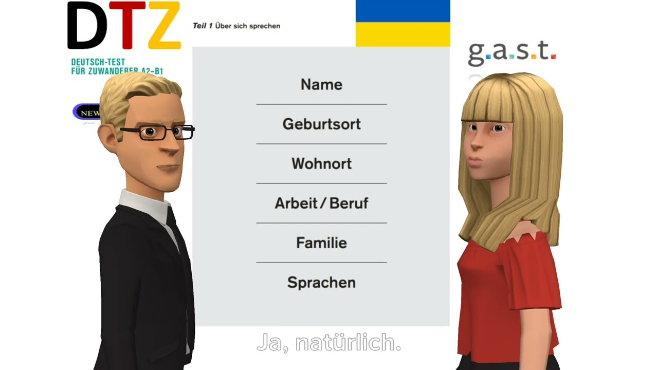 DTZ B1,  Sprechen Teil 1, Tatjana und Granit  G A S T , telc, 2024