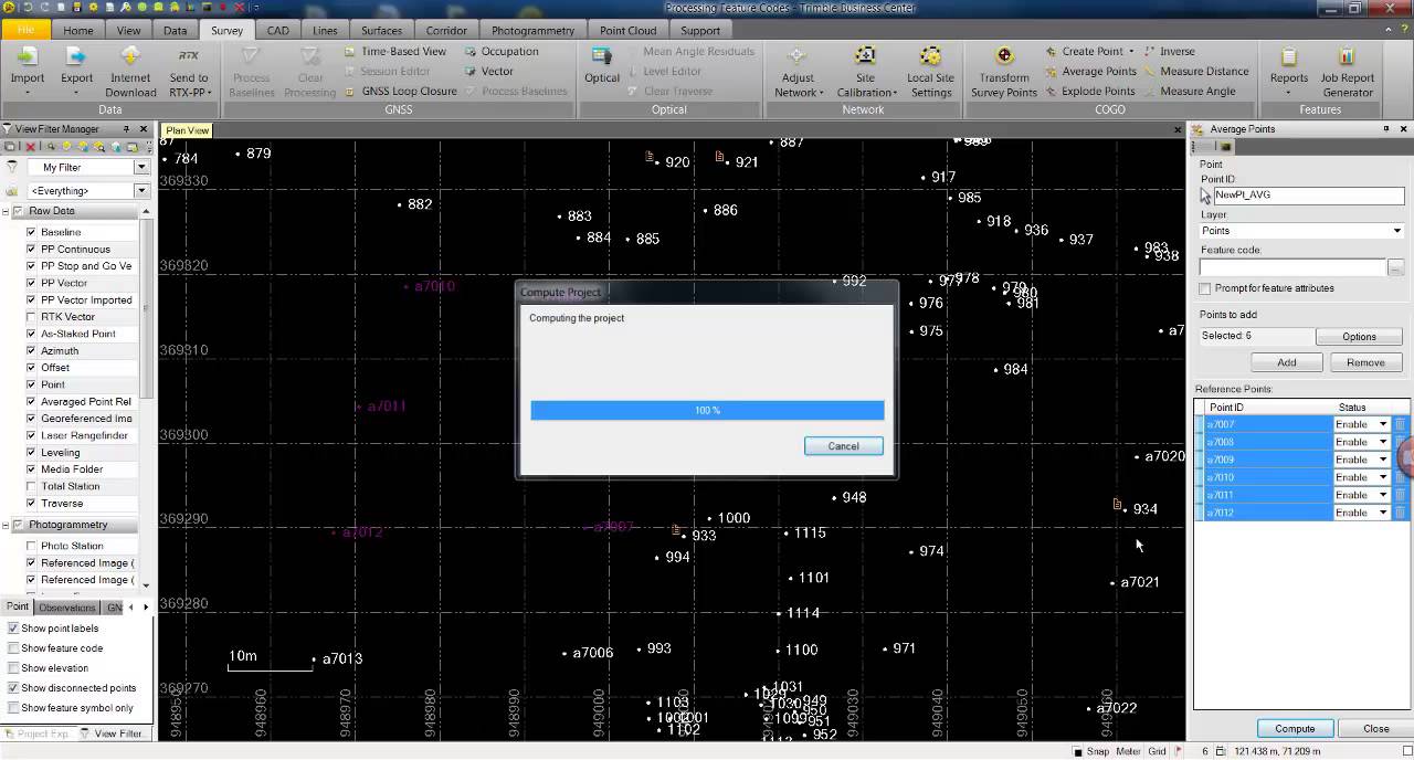 Trimble Business Center - Average Points