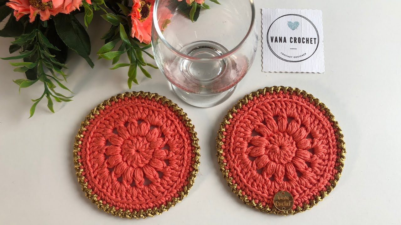 Porta copos Luxo | Jogo americano de crochê | Crochet tutorial | Passo a passo