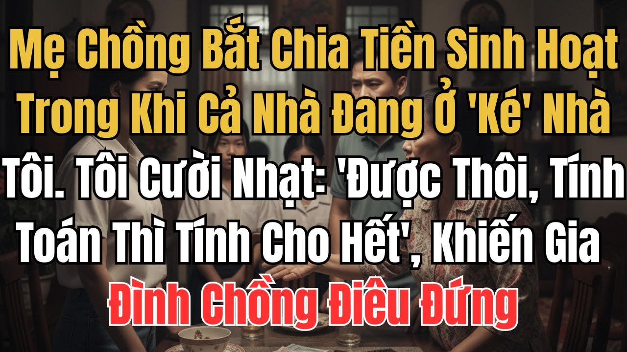 Mẹ Chồng Bắt Chia Tiền Sinh Hoạt Trong Khi Cả Nhà Đang Ở 'Ké' Nhà Tôi. Tôi Cười Nhạt: 'Được Thôi.