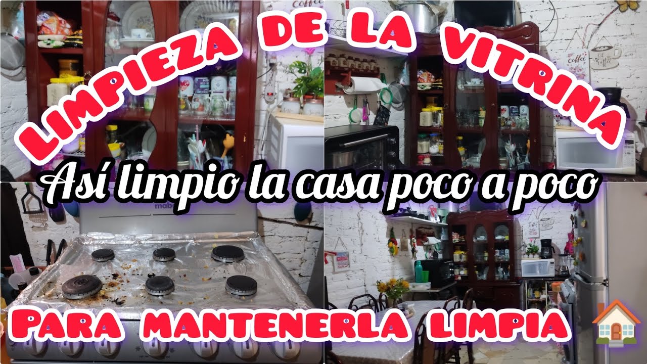 # LIMPIEZA DÉ LA VITRINA # ASÍ LIMPIÓ LA CASA 🏠 POCO A POCO PARA MANTENERLA LIMPIA