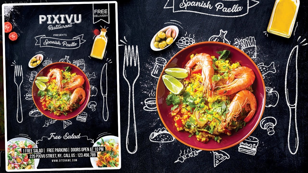 Restaurant Flyer Design - Photoshop Tutorial