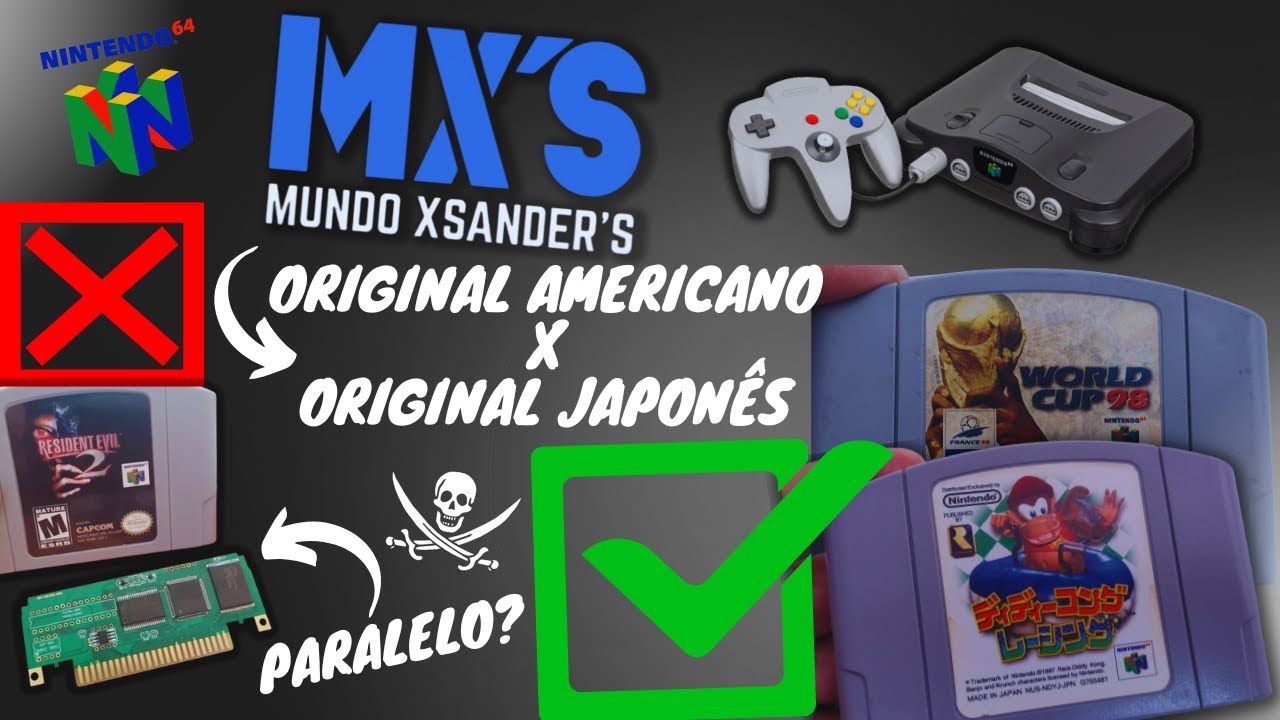 Nintendo 64: Diferenças Entre Cartuchos Originais (Americano X Japonês) #mundoxsanders #nintendo64