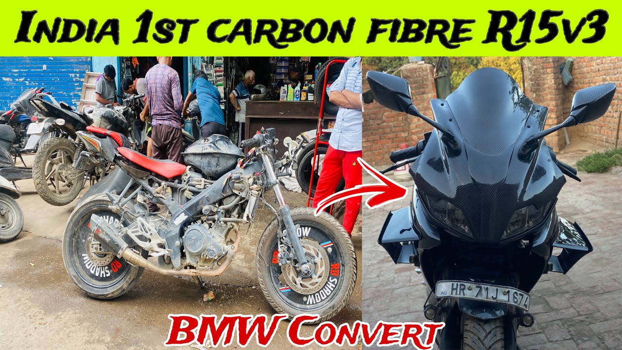 India 1st fully carbon fibre r15v3 convert BMW S1000rr 🇮🇳❤️￼￼