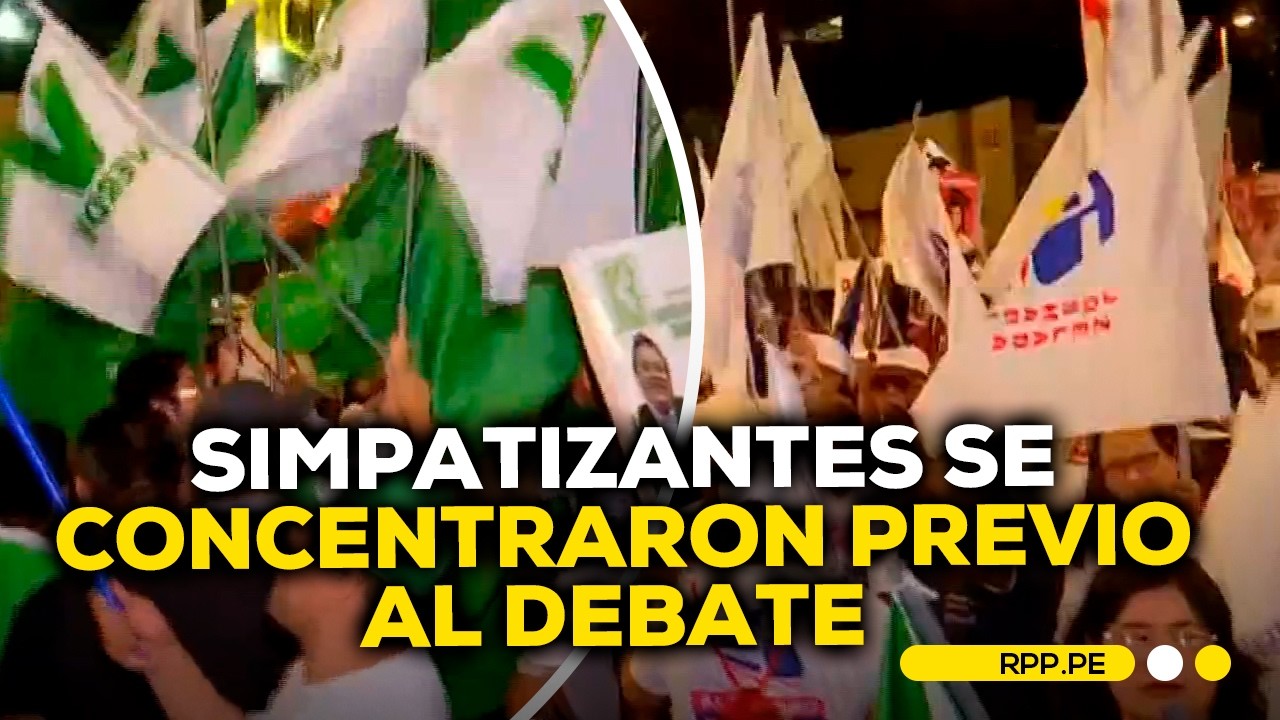 Simpatizantes se reunieron frente al Centro de Convenciones de Lima previo al debate presidencial