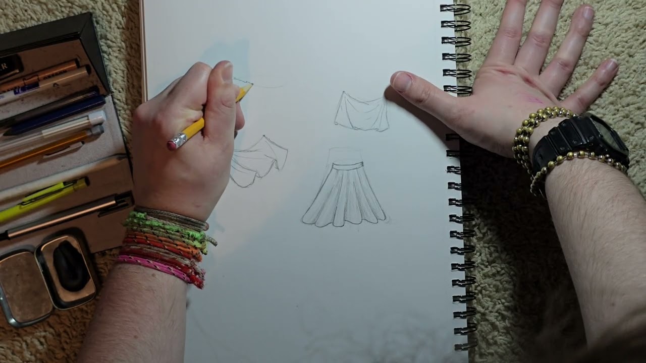 I drew some fabric (i gotta practice this)