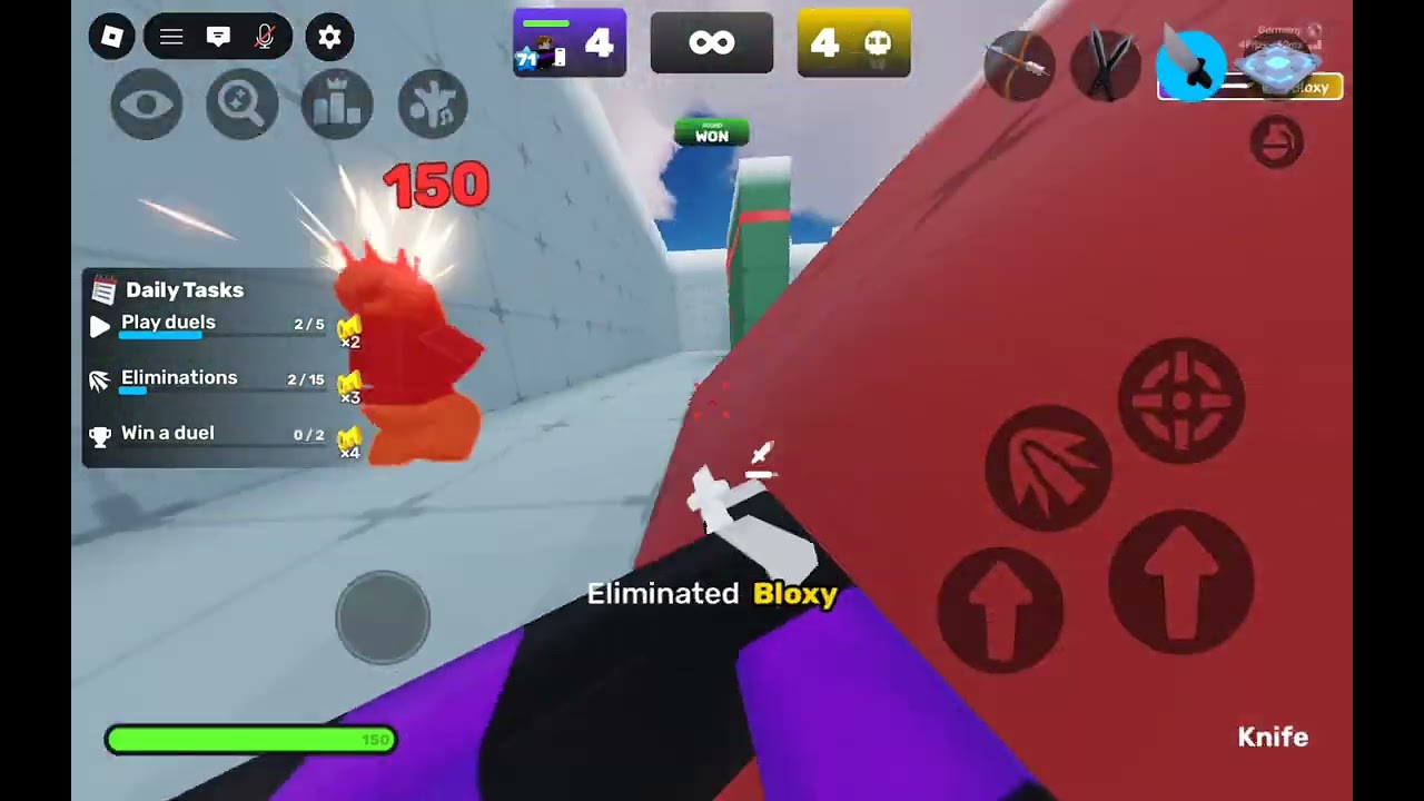 Rivals 1v1 with a friend (knife only) credits:BloxxerAndBloxys