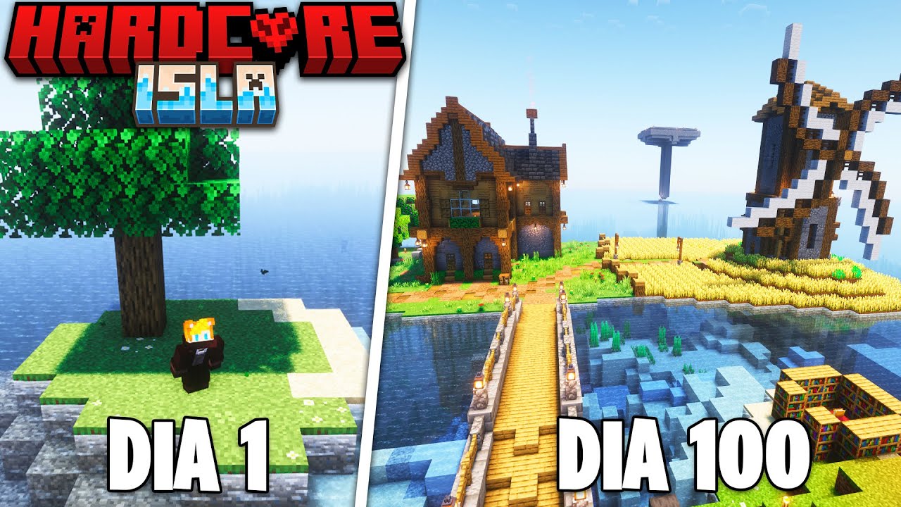 SOBREVIVÍ 100 Días en un ISLA DESIERTA en Minecraft HARDCORE