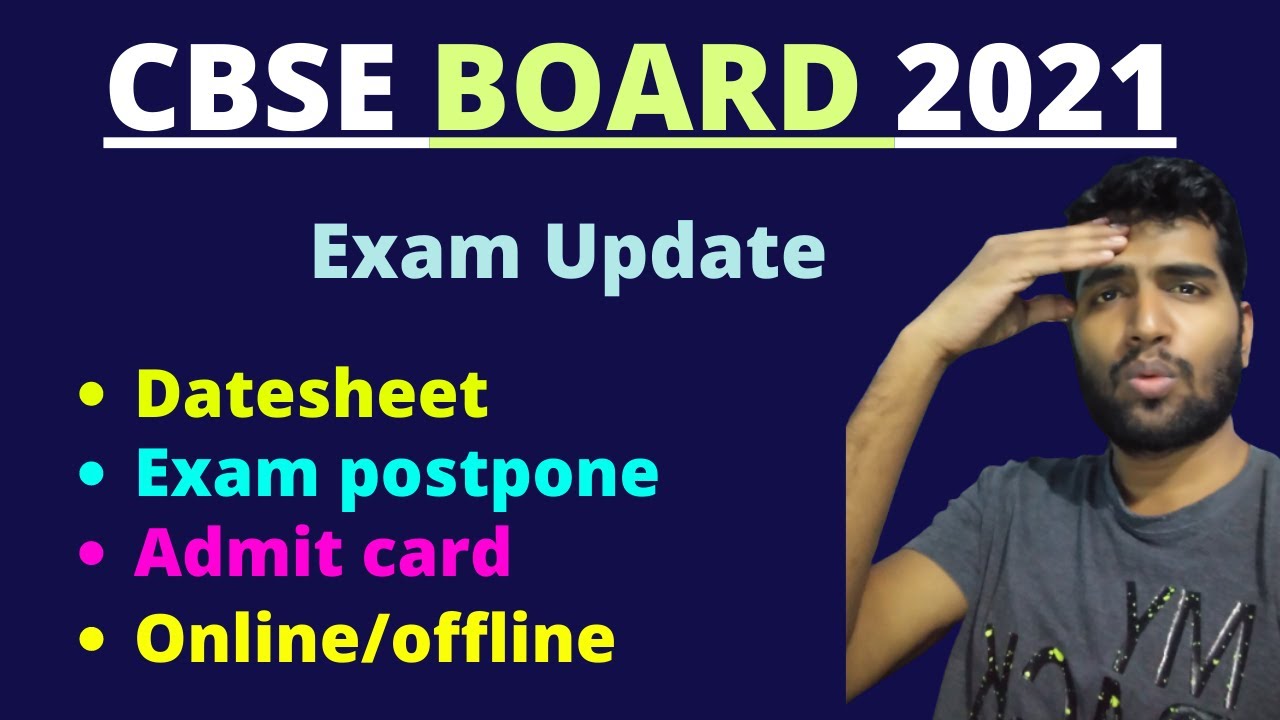 CBSE Exam Datesheet 2021 || Exam Postpone || Cbse board Admit card 2021 || Online/offline Exam.