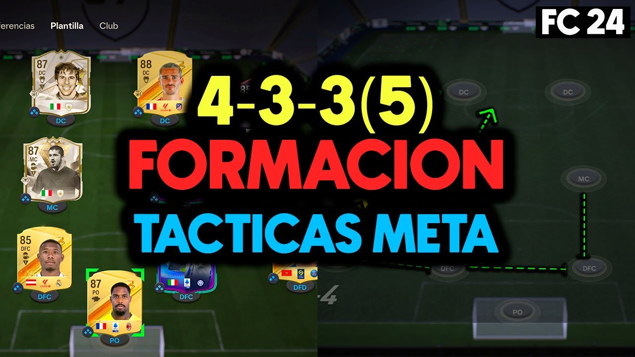 LA MEJOR FORMACION 433(5) Falso 9 T&aacute;cticas FC 24