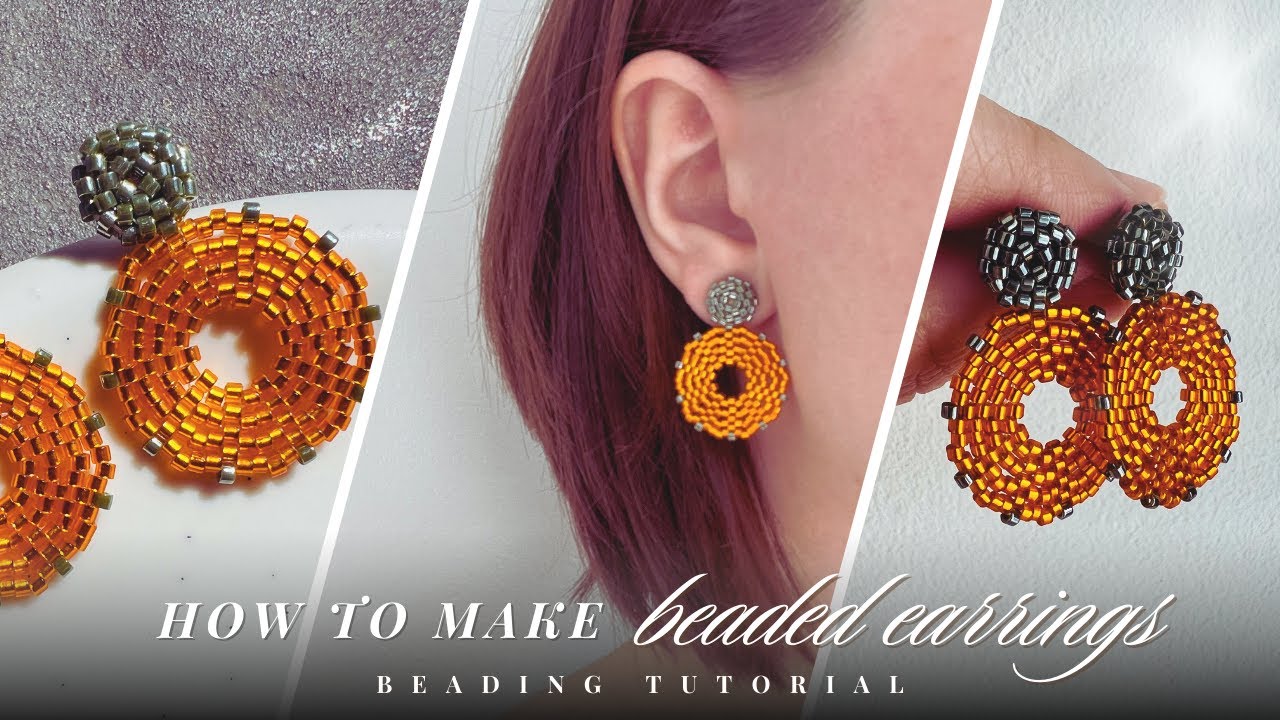 How to Make Beautiful & Elegant Beaded Earrings | Step By Step Beading Tutorial | DIY Earrings