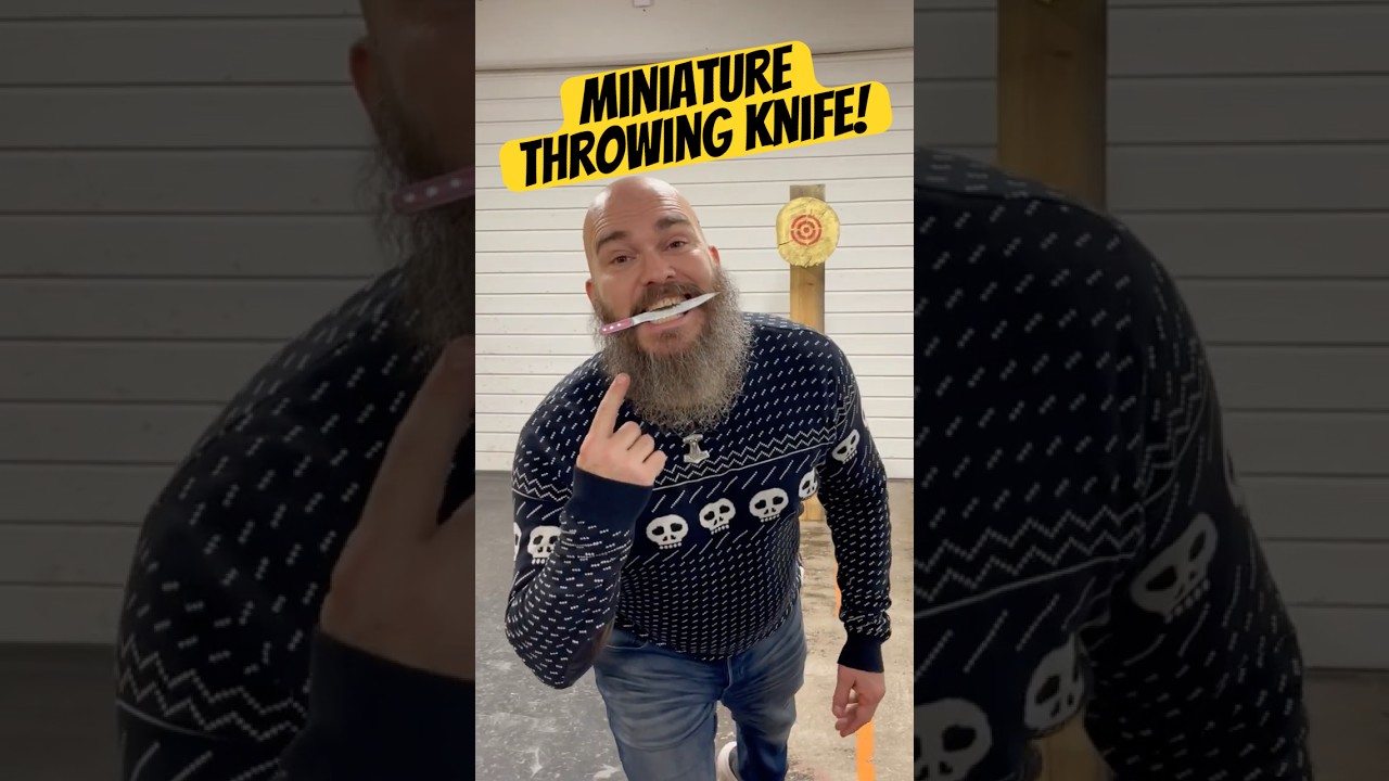 World champion knife and axe thrower tries XS knife!