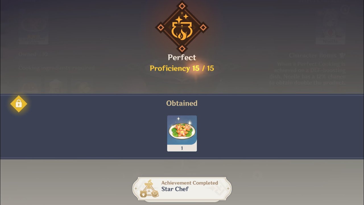 Star Chef (Master 40 Recipes) Achievement Complete Genshin Impact
