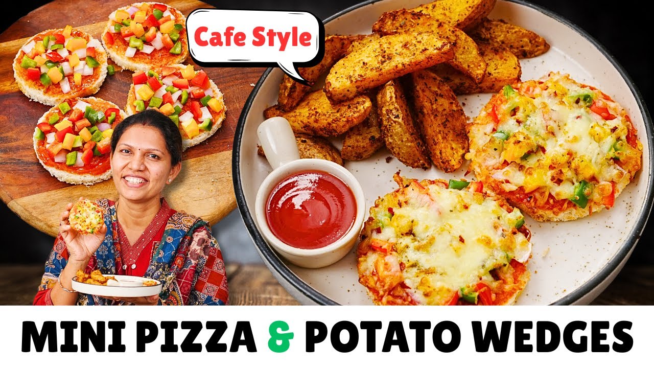 Mini Pizza & Potato Wedges | मिनी पिज़्ज़ा और पोटेटो वेजेस | Party Starter Recipe Idea |Kabitaskitchen