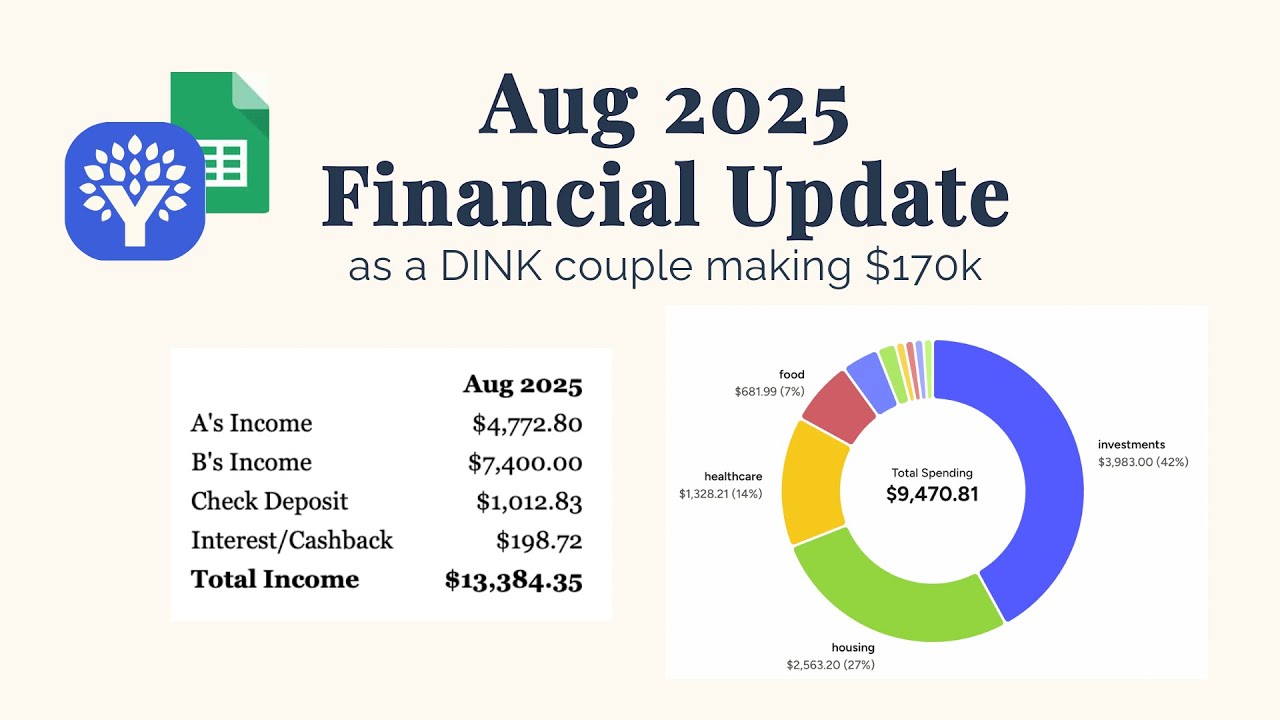 How we spent & invested $9470 in August! | Income, Expenses, & Net Worth Update