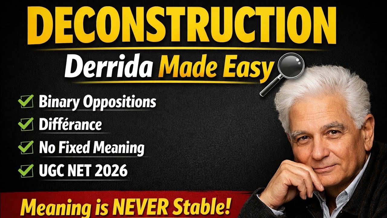 🔥Deconstruction Theory in simple words | Jacques Derrida | UGC NET English 2026 june✅️
