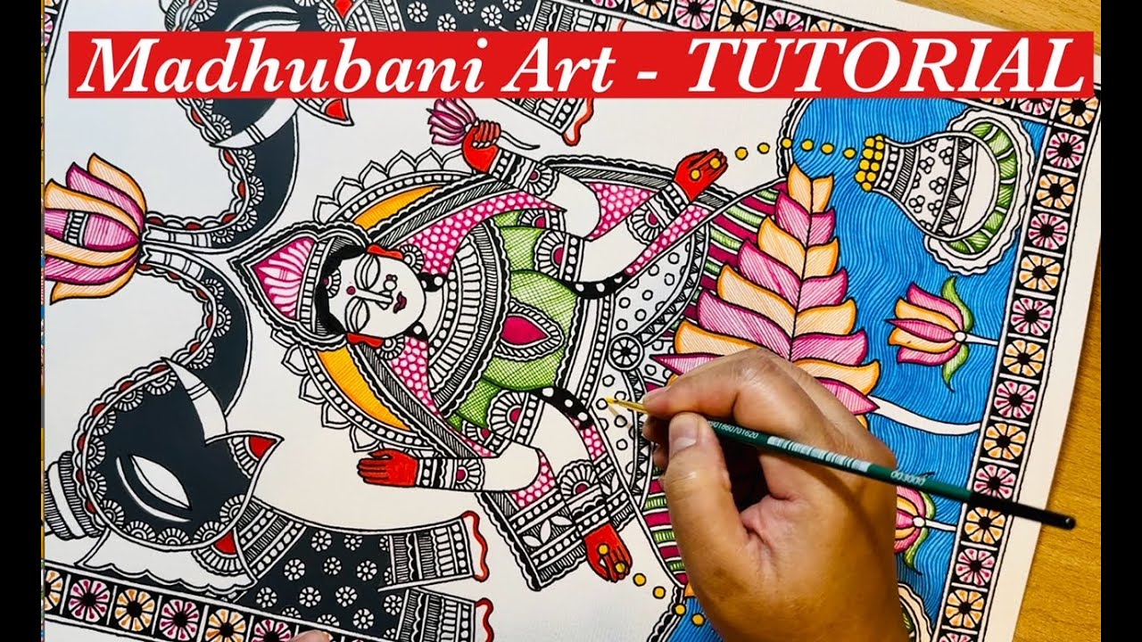 MAA LAKSHMI II How to make Madhubani Painting II Mithila Art II Tutorial in Hindi II Diwali Special