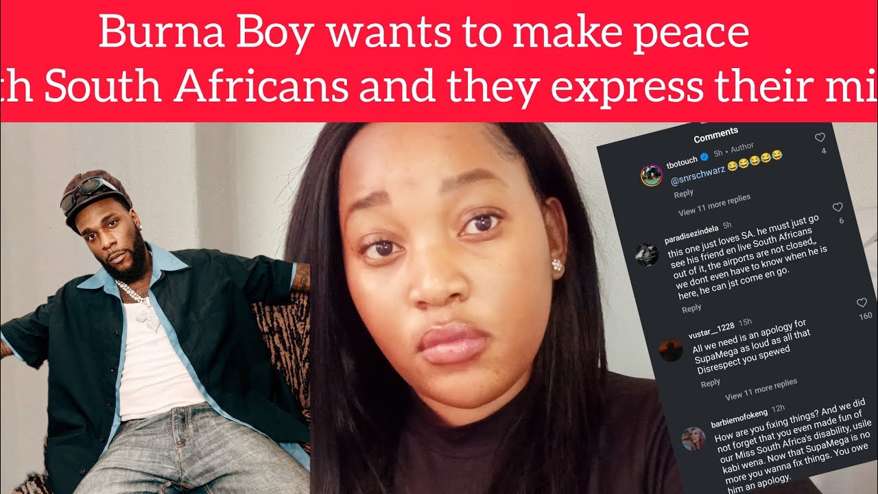 Burna Boy wants to make peace wth South Africans but it goes wrong//But Why forgive Chris brown?