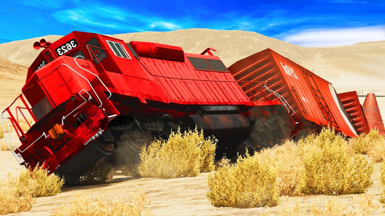 The MOST Brutal Railroad Accidents Derailments ✅  BEAMNG.Drive LIVE STREAM