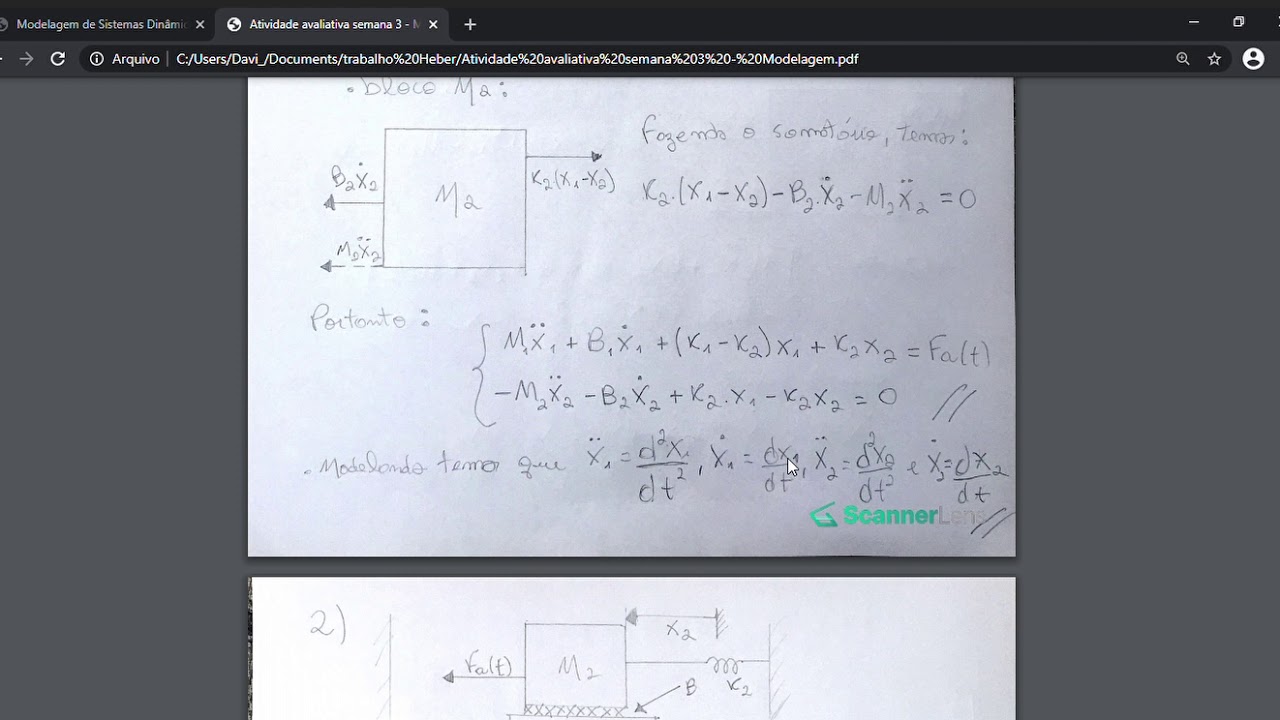 Modelagem de Sistemas Din&acirc;micos - Atividade avaliativa da Semana 3 -  Heber Novaes