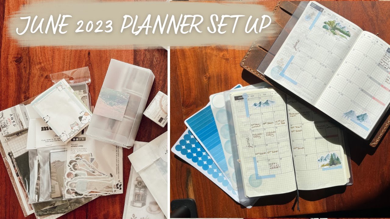 JUNI 2023 PLANNER SET UP | HOBONICHI WEEKS + A6 | ETSY STICKER HAUL | coyote diaries