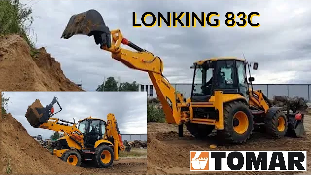 LONKING 83C AT WORK w pracy tel +48 575 316 333 backhoe loader koparko ładowarka