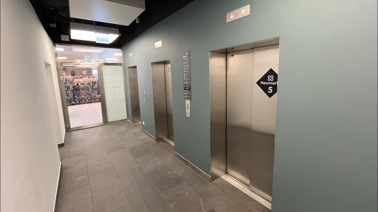 3x 1976 Schindler (mod. Schindler) traction elevators @ Neumarkt 5, St. Gallen, Switzerland