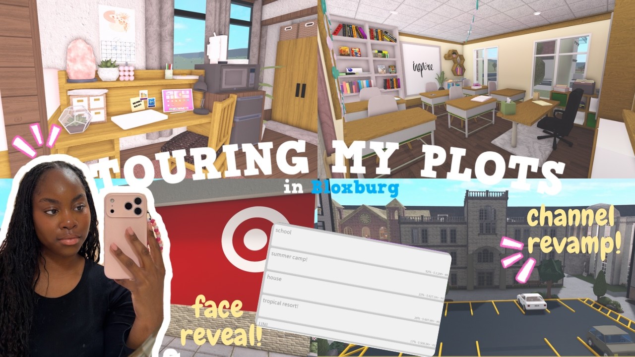FACE REVEAL! | TOURING MY BLOXBURG PLOTS | *channel revamp*