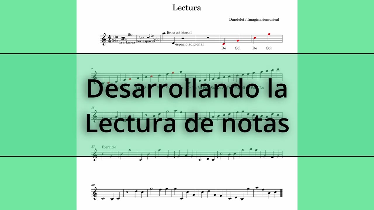 Método para la lectura de notas musicales, empezar a leer clave de sol