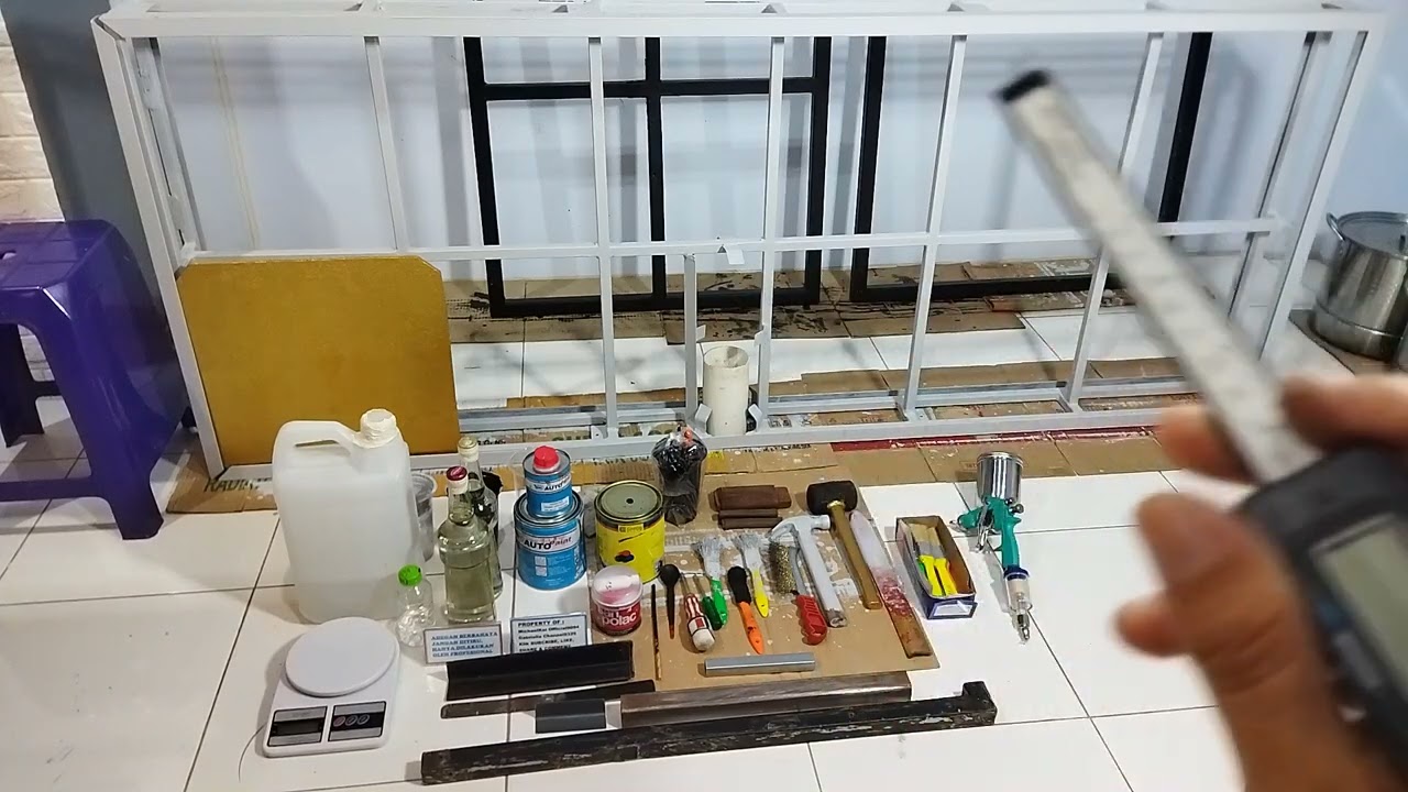 review equipment hasil cat dasar epoxy terjangkau AUTOPAINT+Hardener & spraygun F-75 NRT Pro part2-2