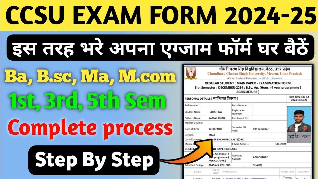 How to Fill CCSU Odd Semester Exam Form 2024 | CCSU exam form fill 2024 | ccsu exam form kaise bhare